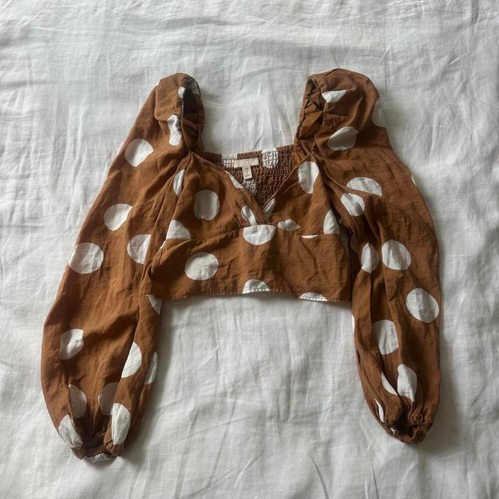 Hm brown and white polka